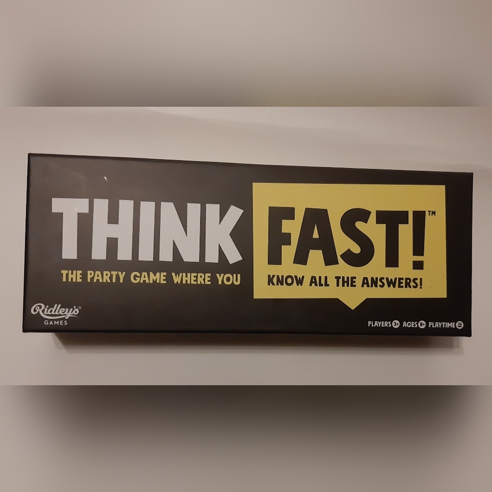 Brand new. Sealed, never opened Think Fast party game.